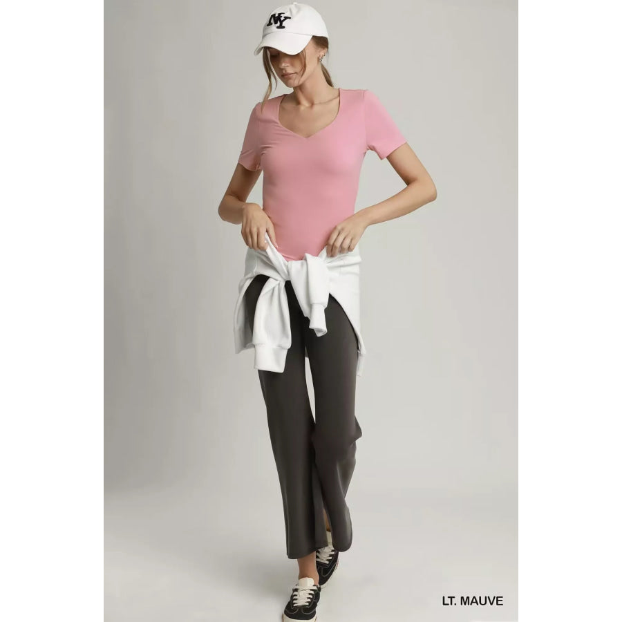 Umgee Sweetheart Neckline Front Double-Lined Top Apparel and Accessories