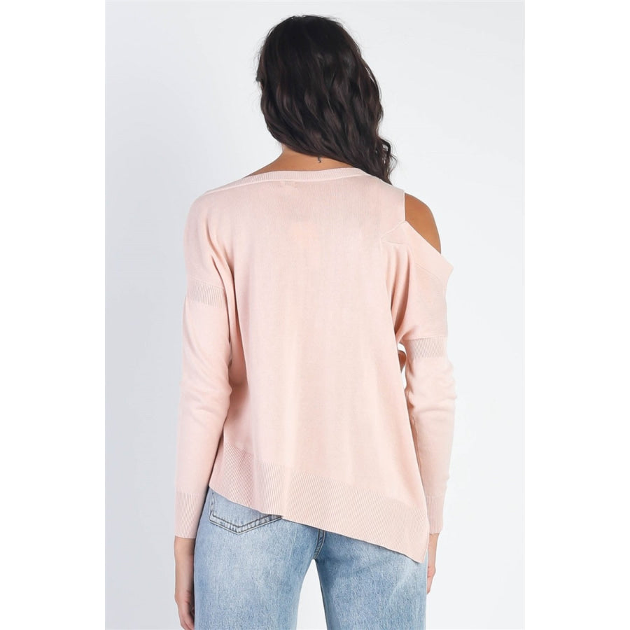 UNIQ Cold Shoulder Long Sleeve Knit Top Apparel and Accessories