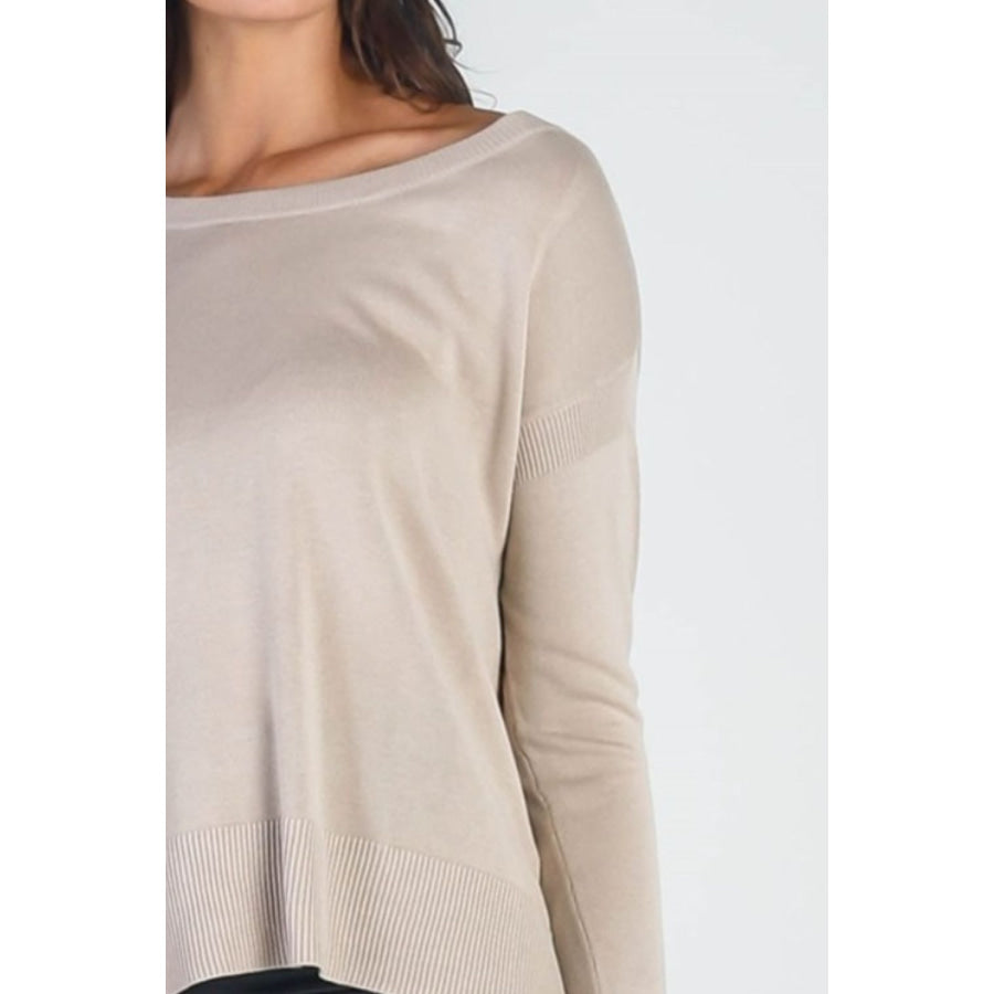 UNIQ Cold Shoulder Long Sleeve Knit Top Apparel and Accessories