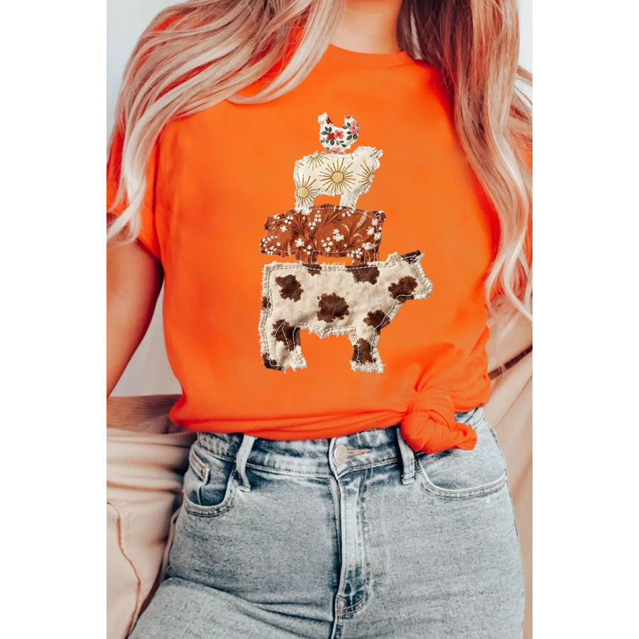 Unique Animal Design Short Sleeve T Shirt Apparel and Accessories