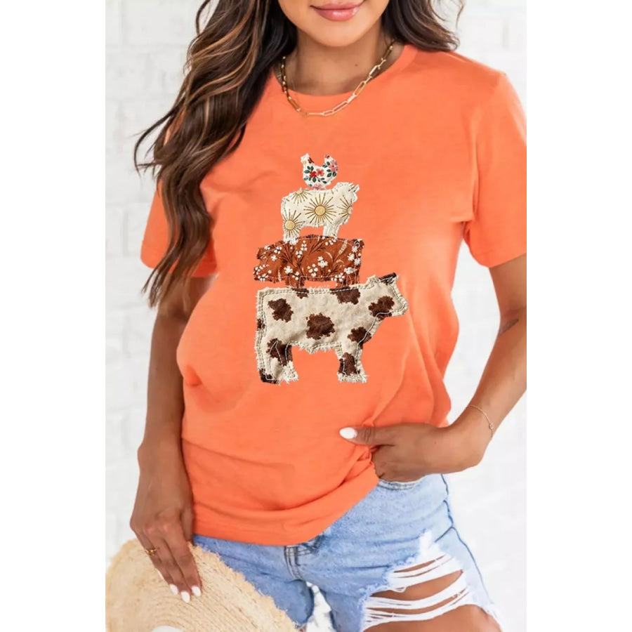 Unique Animal Design Short Sleeve T Shirt Apparel and Accessories