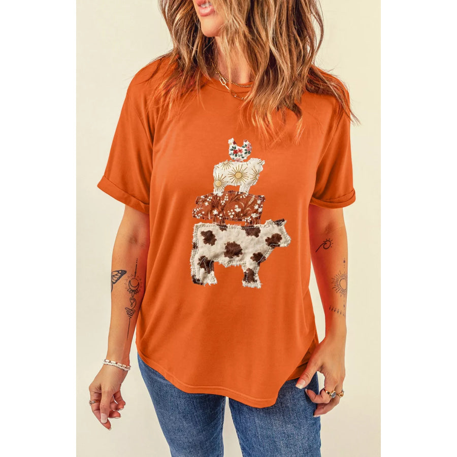 Unique Animal Design Short Sleeve T Shirt Apparel and Accessories