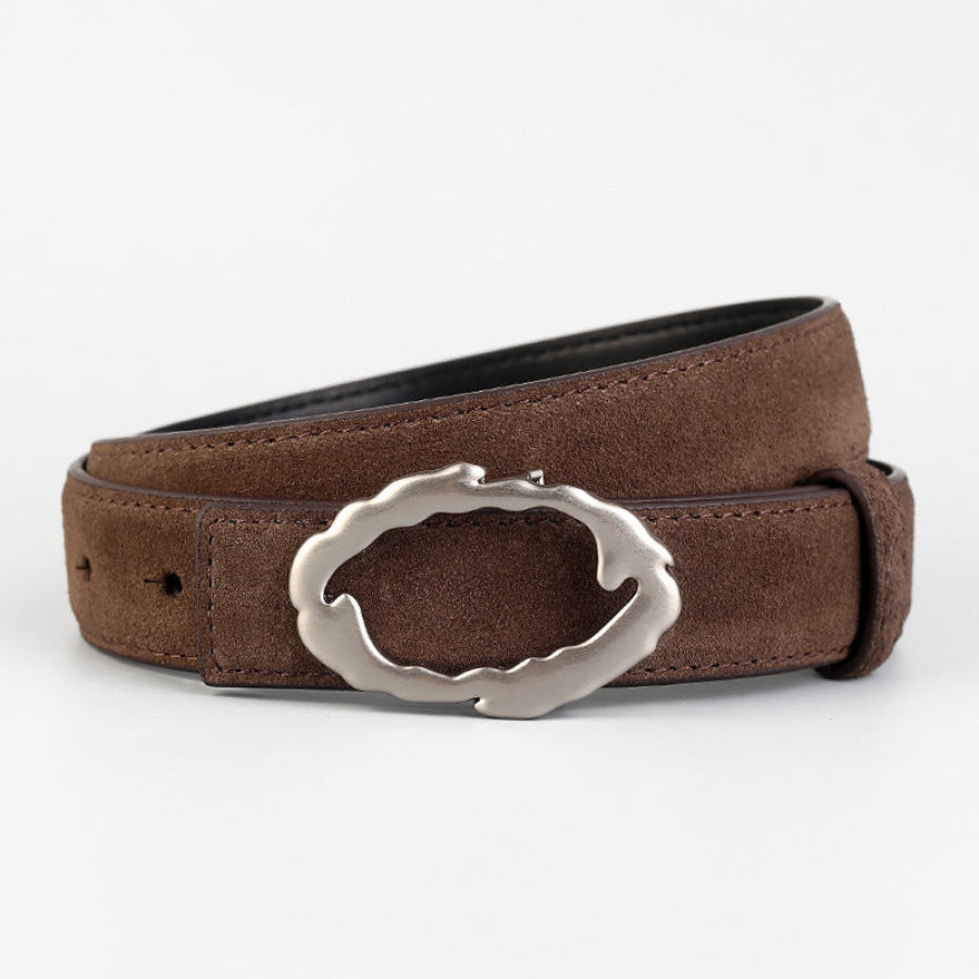 Unique Buckle Belt Brown / One Size Apparel and Accessories