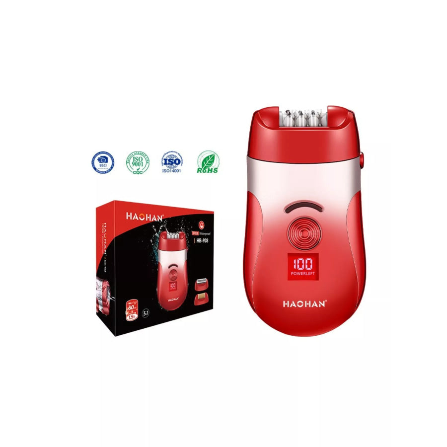 USB Rechargeable Portable Painless Hair Removal Red / ONESIZE Apparel and Accessories