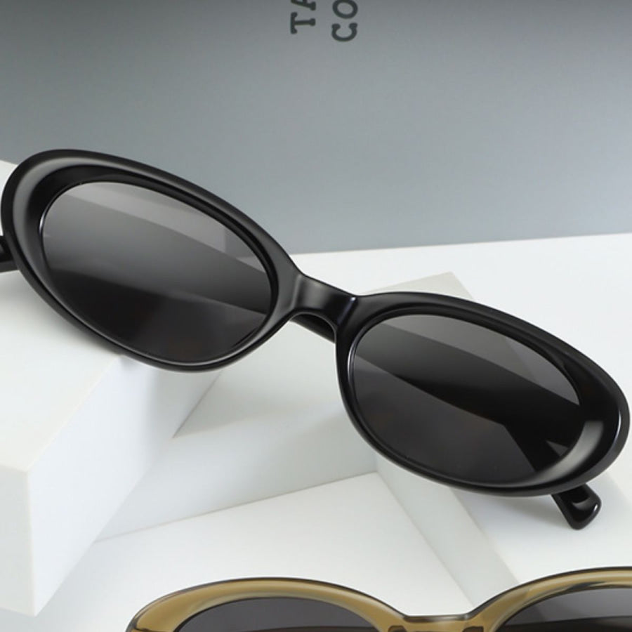 UV Protection Oval Sunglasses Black / One Size Apparel and Accessories