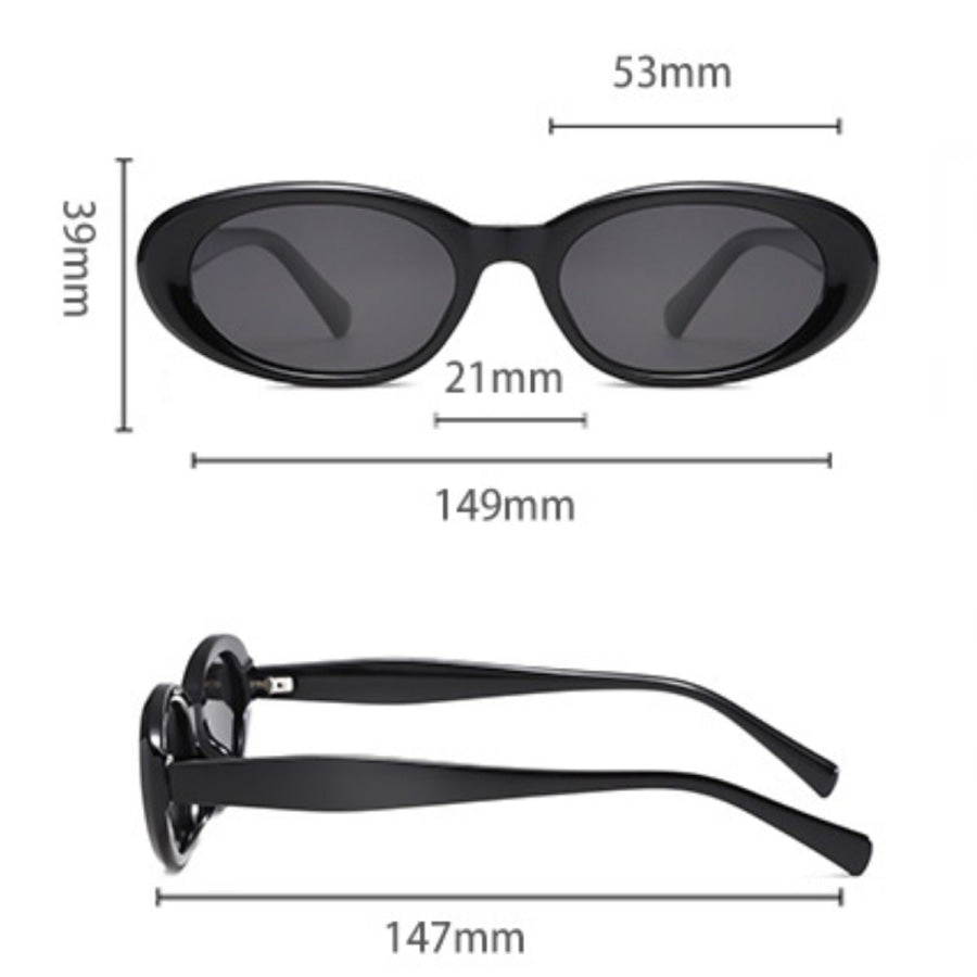 UV Protection Oval Sunglasses Black / One Size Apparel and Accessories