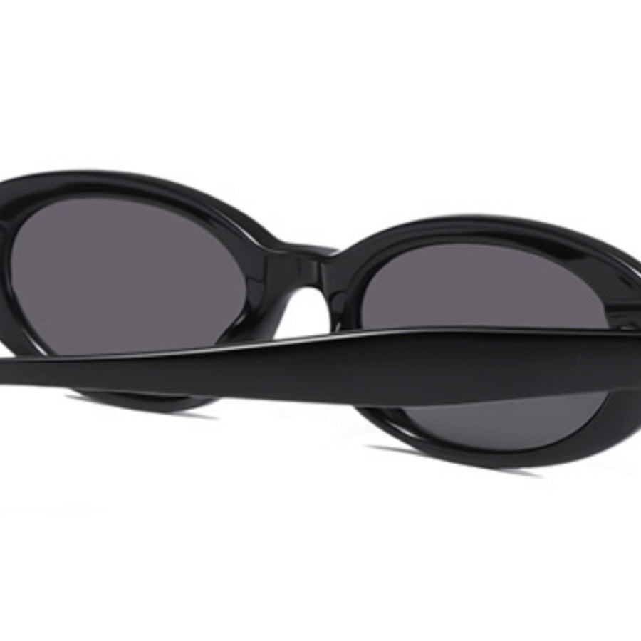 UV Protection Oval Sunglasses Black / One Size Apparel and Accessories
