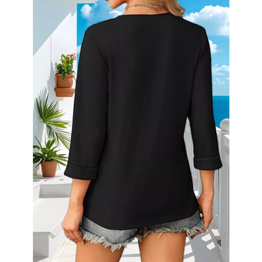 V-Neck 3/4 Sleeve T-Shirt Apparel and Accessories