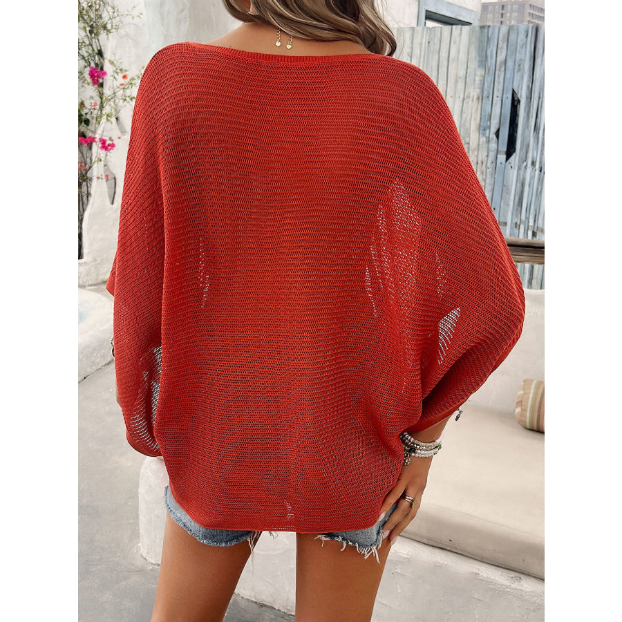V-Neck Batwing Sleeve Knit Top Apparel and Accessories