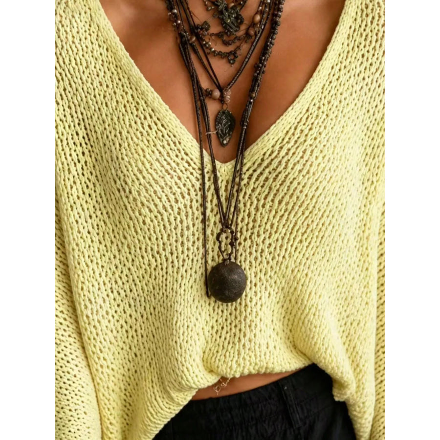 V-Neck Batwing Sleeve Sweater Apparel and Accessories