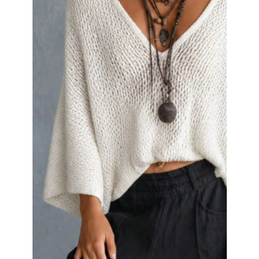 V-Neck Batwing Sleeve Sweater Apparel and Accessories