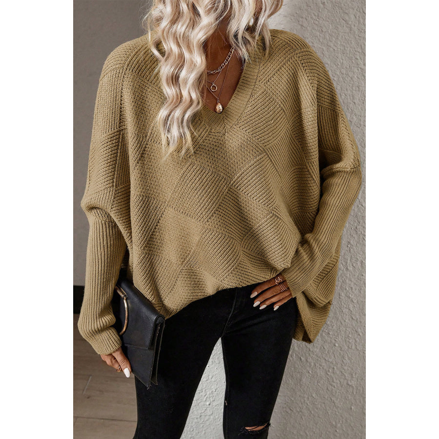 V-Neck Batwing Sleeve Sweater Apparel and Accessories