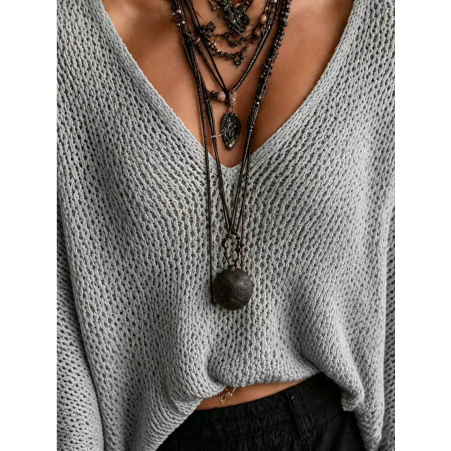 V-Neck Batwing Sleeve Sweater Apparel and Accessories