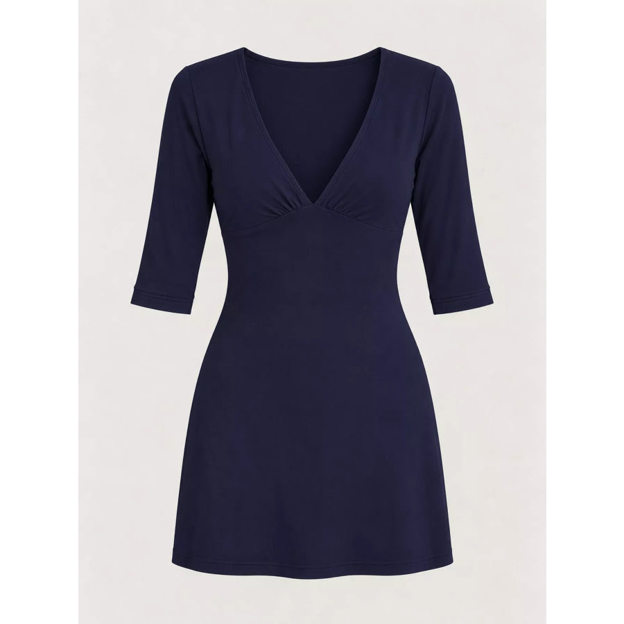 V-Neck Bodycon Mini Dress Apparel and Accessories