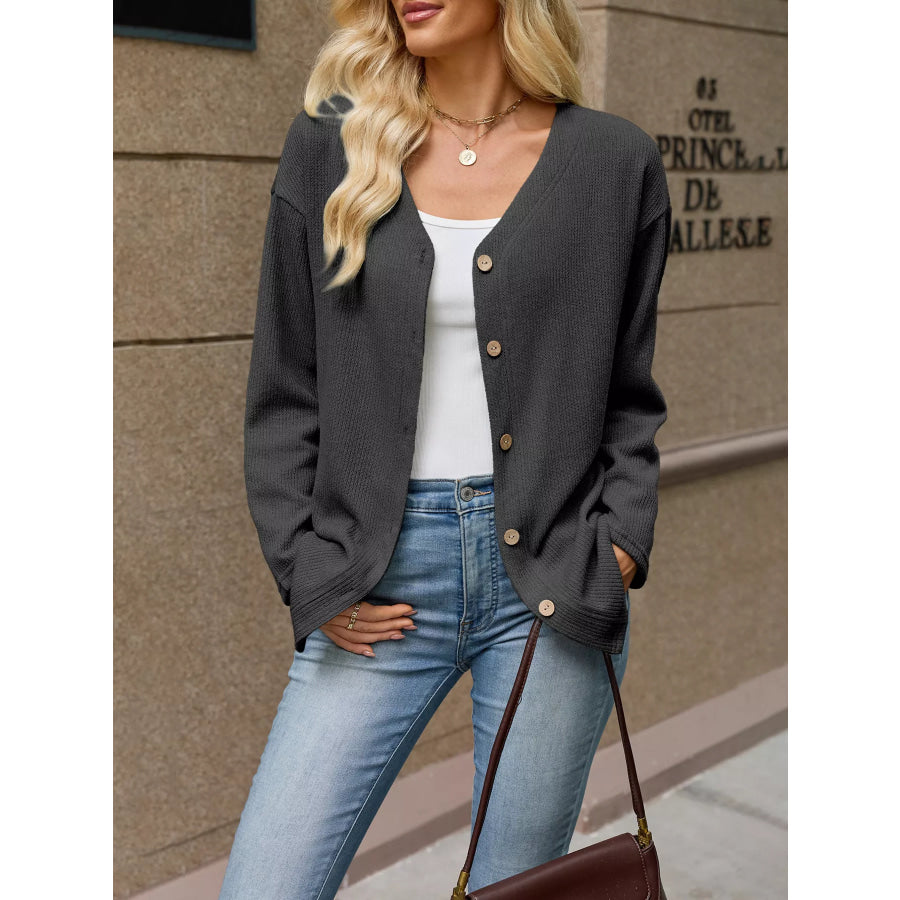 V-Neck Button-Down Cardigan Apparel and Accessories