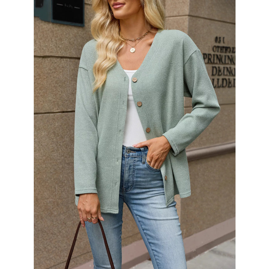 V-Neck Button-Down Cardigan Apparel and Accessories
