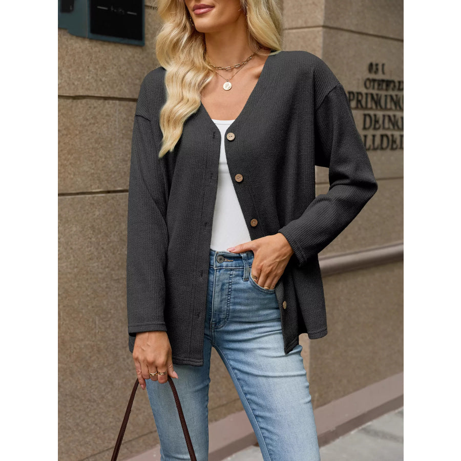 V-Neck Button-Down Cardigan Apparel and Accessories
