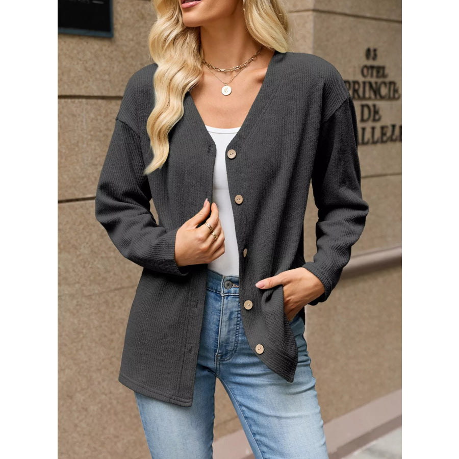 V-Neck Button-Down Cardigan Apparel and Accessories