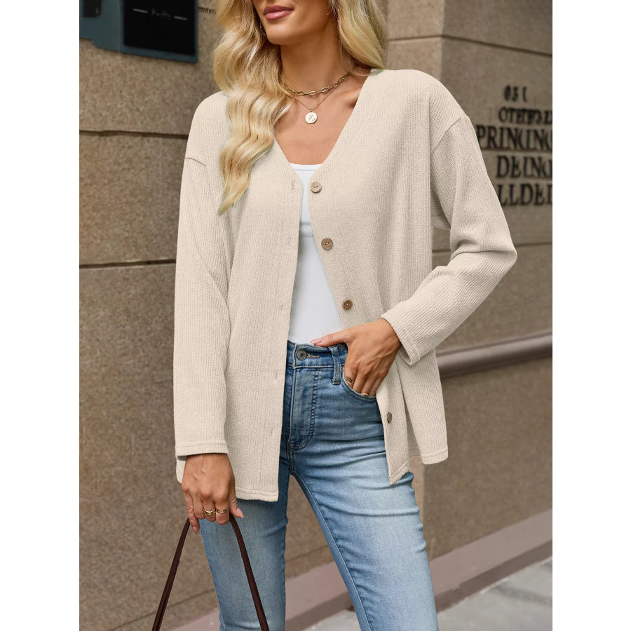 V-Neck Button-Down Cardigan Apparel and Accessories