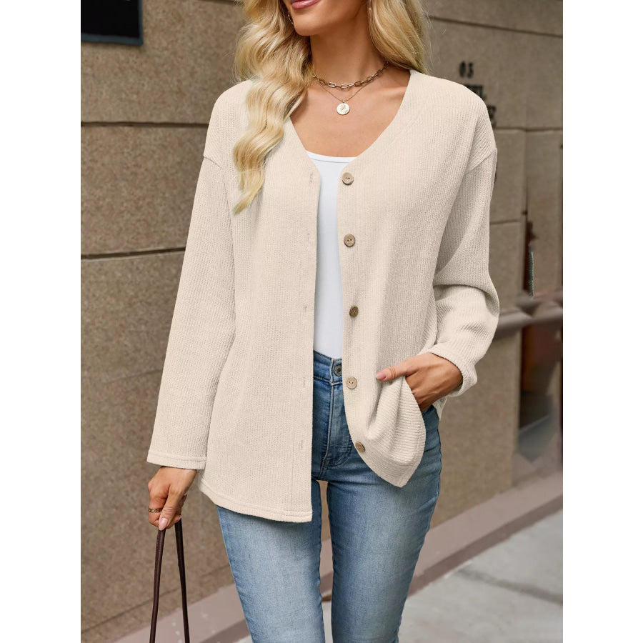 V-Neck Button-Down Cardigan Apparel and Accessories