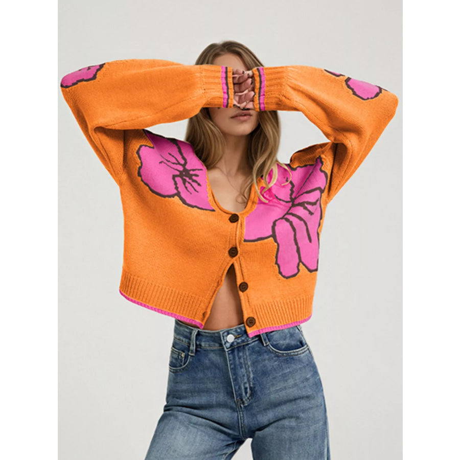 V-Neck Button-Down Knit Cardigan Apparel and Accessories