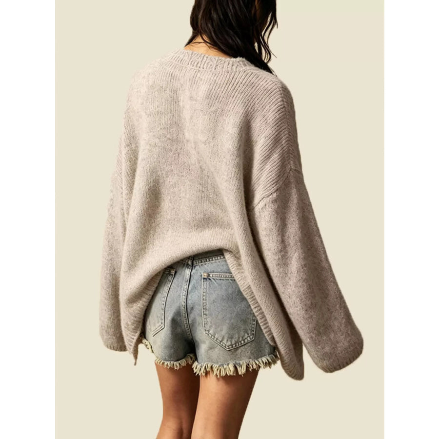 V-Neck Button-Down Knit Cardigan Apparel and Accessories