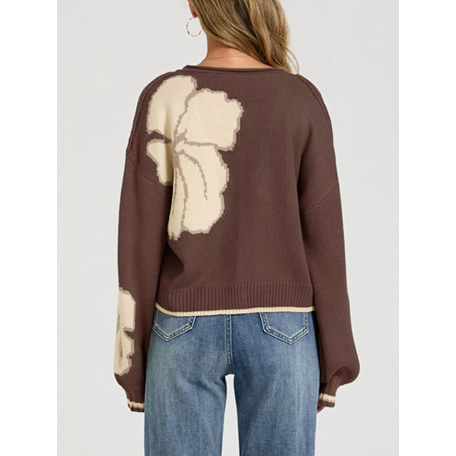 V-Neck Button-Down Knit Cardigan Apparel and Accessories