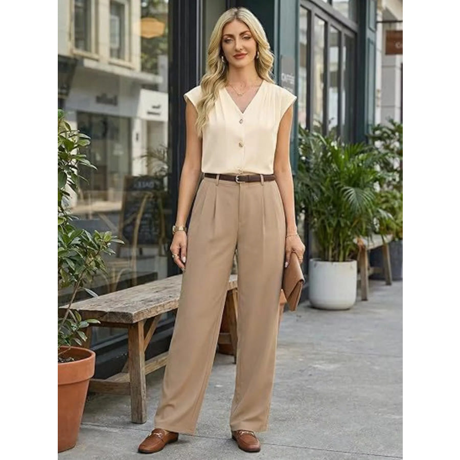 V-Neck Button-Down Shirt Apparel and Accessories