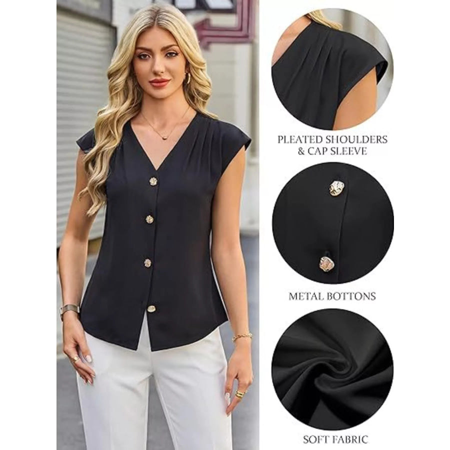 V-Neck Button-Down Shirt Apparel and Accessories