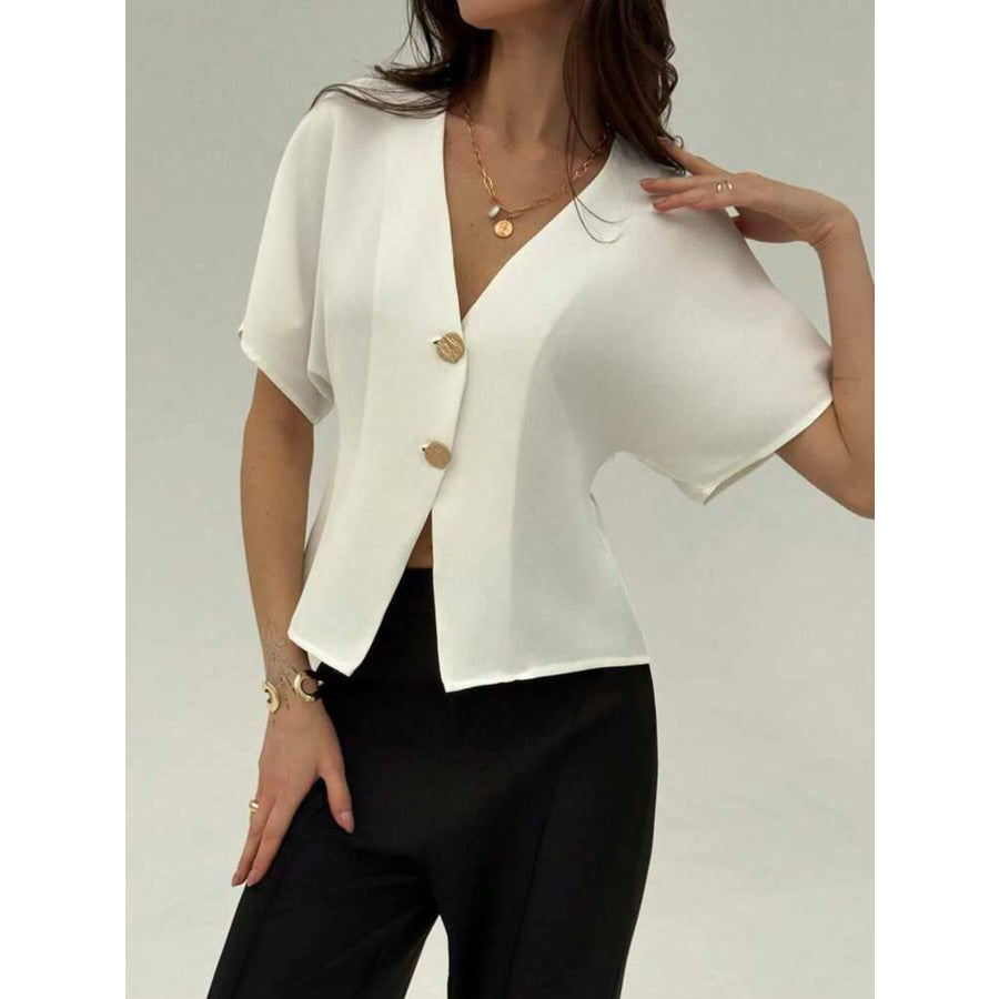 V-Neck Button-Down Shirt Apparel and Accessories