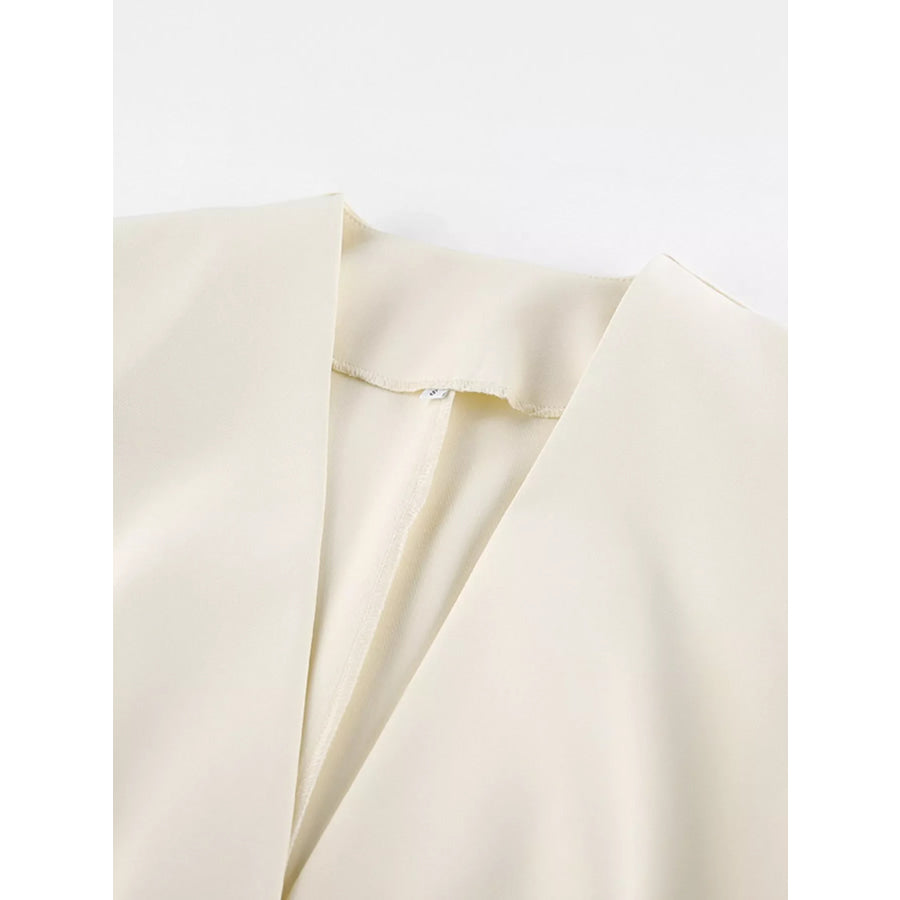 V-Neck Button-Up Blazer with Structured Shoulders Apparel and Accessories