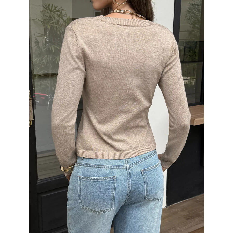 V-Neck Button-Up Cardigan Apparel and Accessories