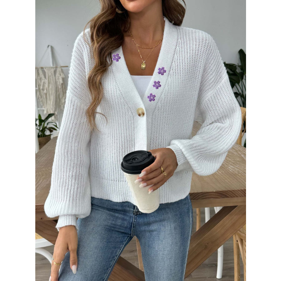 V-Neck Button Up Long Sleeve Cardigan Apparel and Accessories