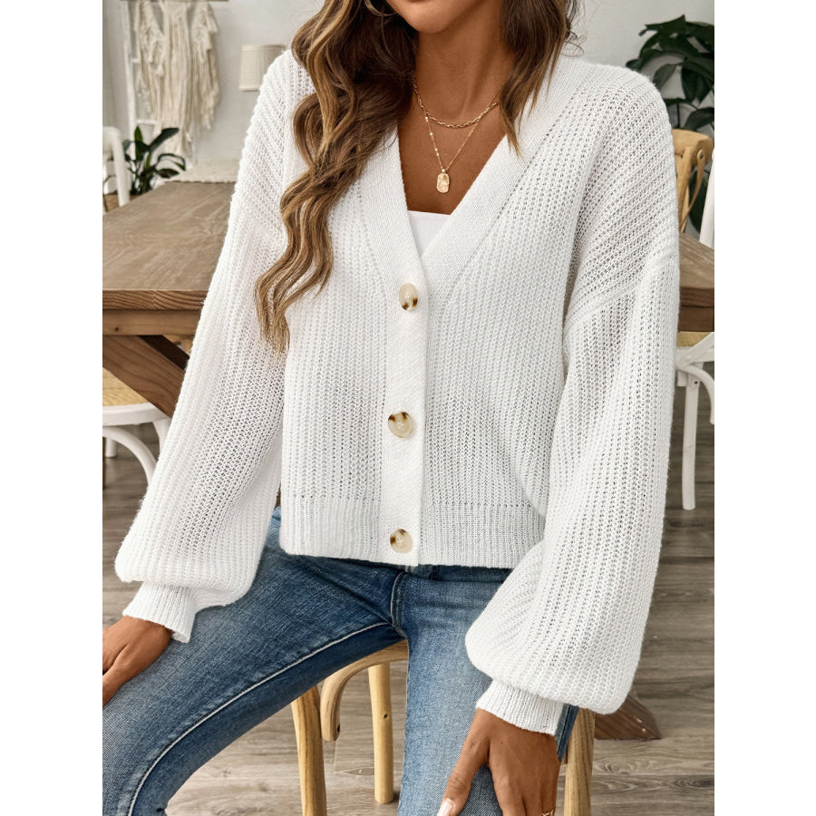 V-Neck Button Up Long Sleeve Cardigan Apparel and Accessories