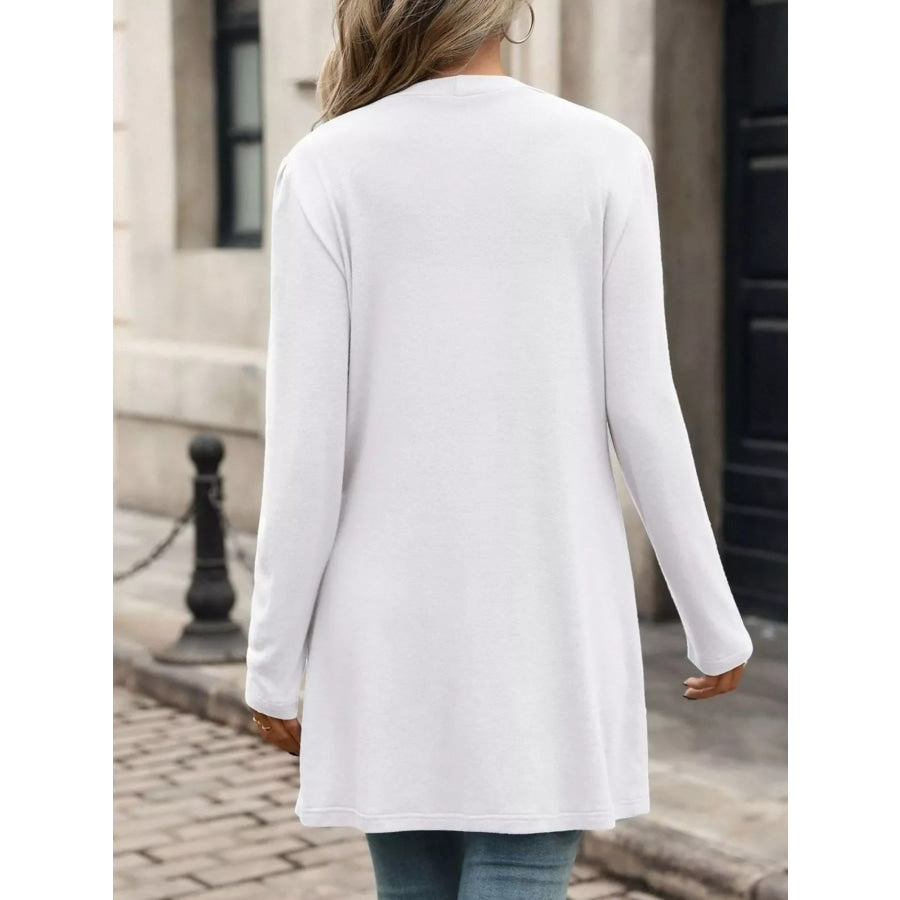 V-Neck Button-Up Long Sleeve Cardigan with Pockets Apparel and Accessories