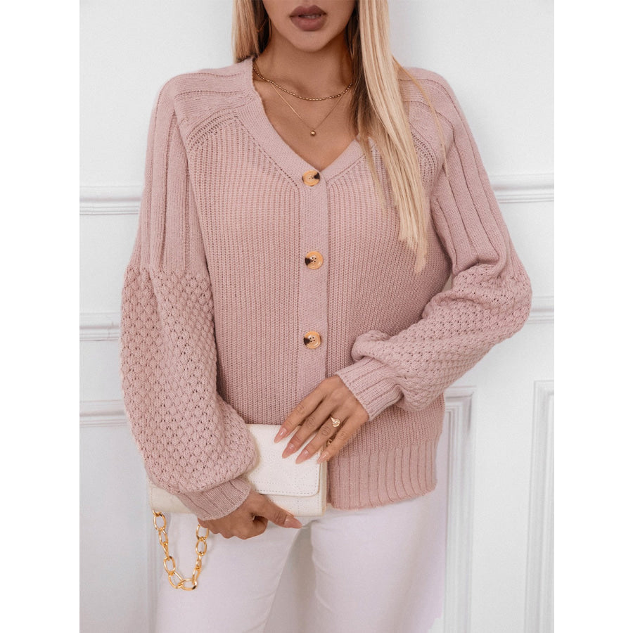 V-Neck Button Up Raglan Sleeve Cardigan Apparel and Accessories