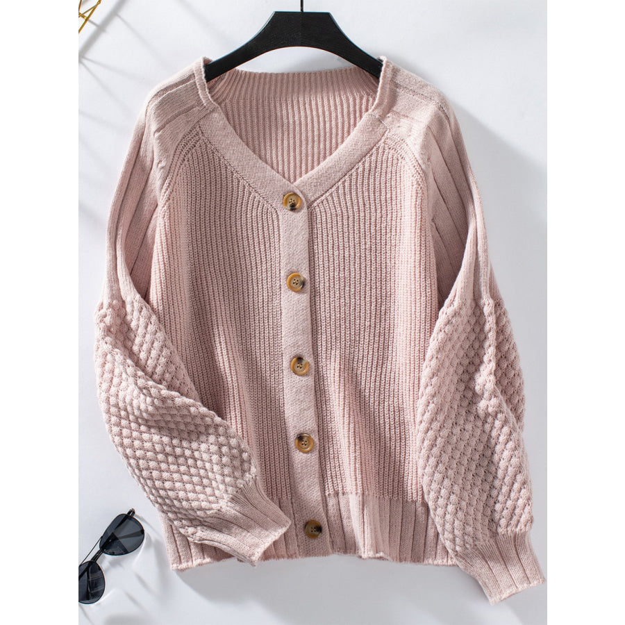 V-Neck Button Up Raglan Sleeve Cardigan Apparel and Accessories