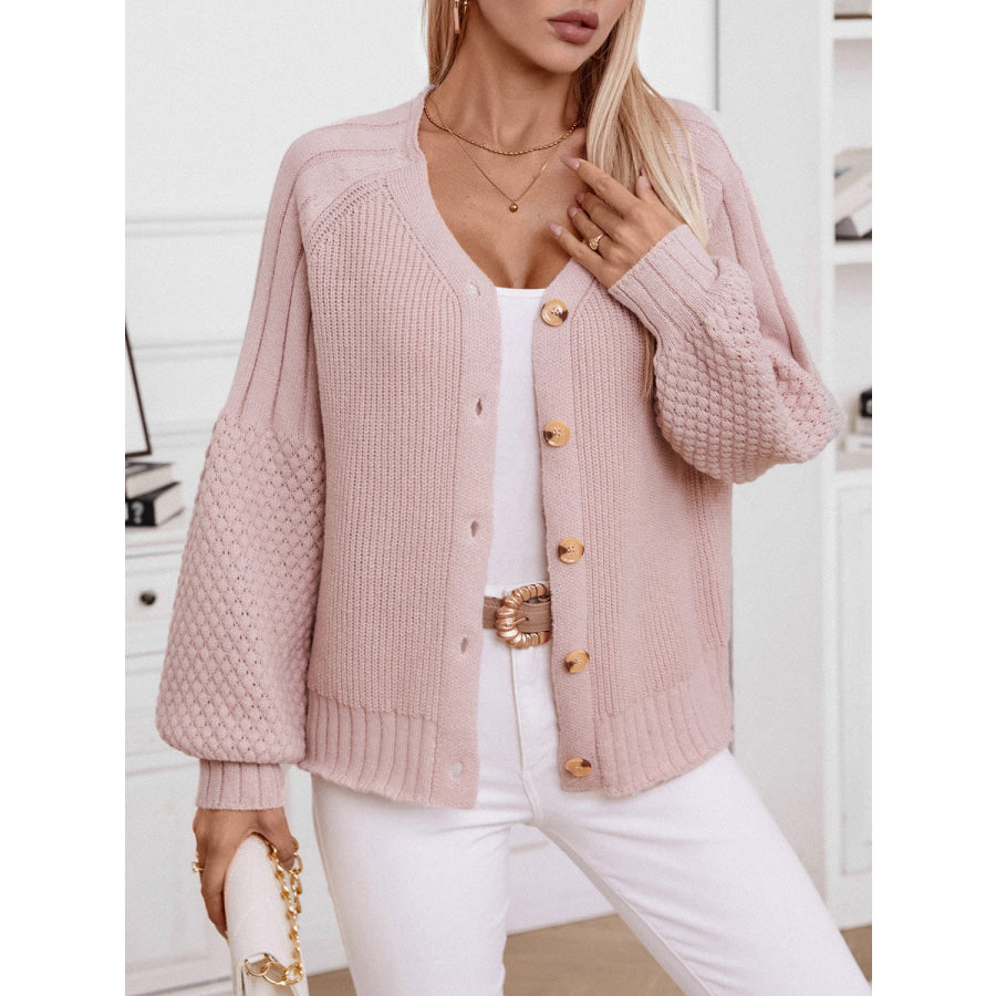 V-Neck Button Up Raglan Sleeve Cardigan Apparel and Accessories