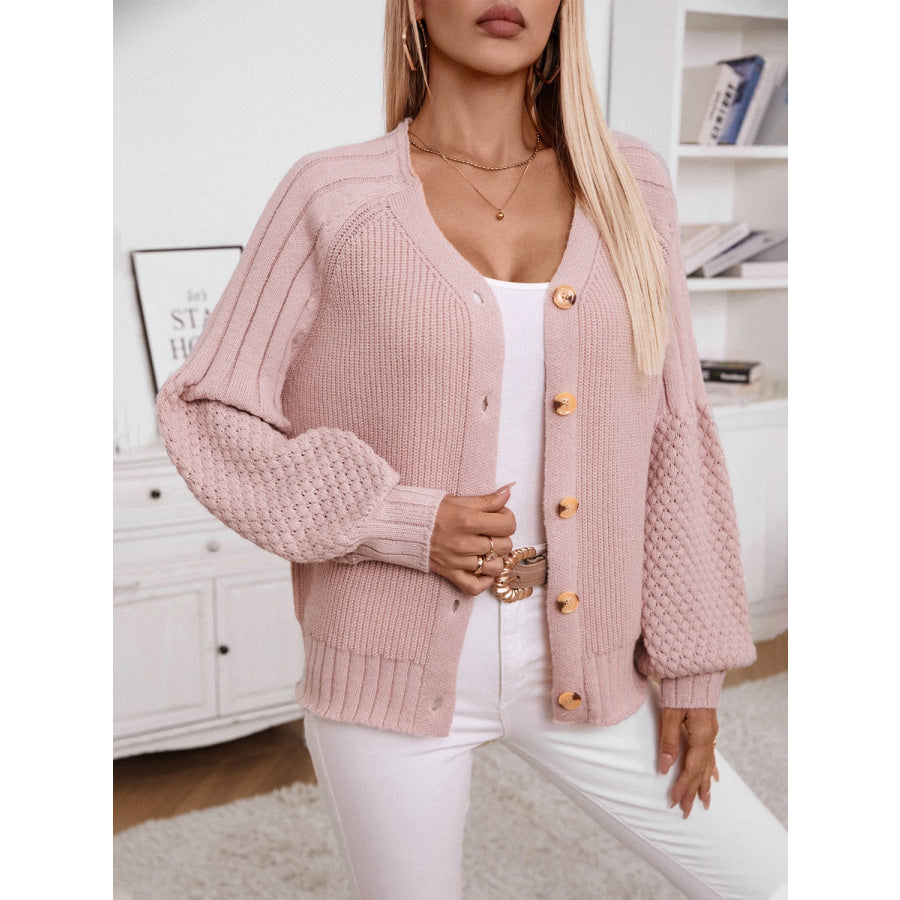 V-Neck Button Up Raglan Sleeve Cardigan Apparel and Accessories