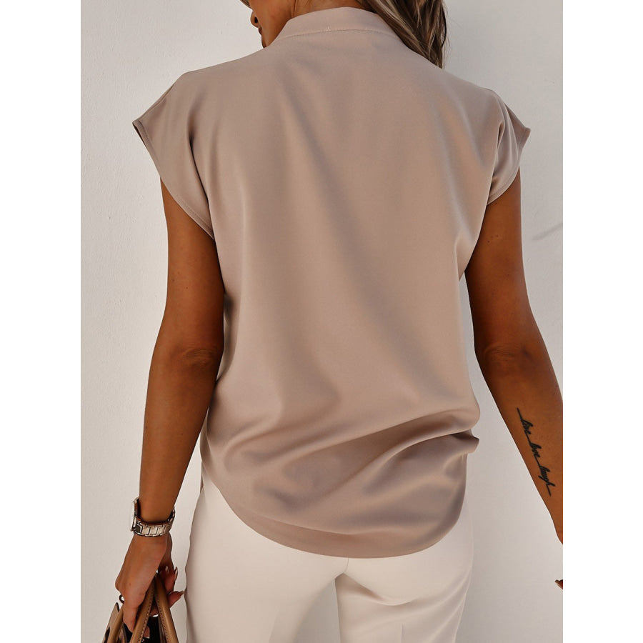 V - Neck Cap Sleeve Blouse Apparel and Accessories