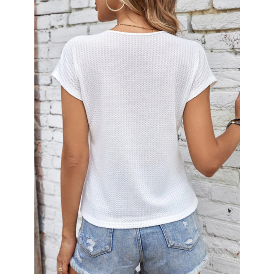 V - Neck Cap Sleeve Blouse Apparel and Accessories