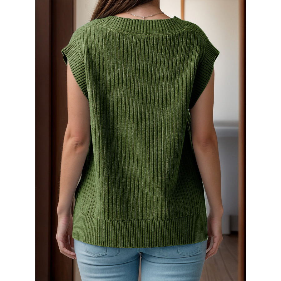 V-Neck Cap Sleeve Knit Vest Apparel and Accessories