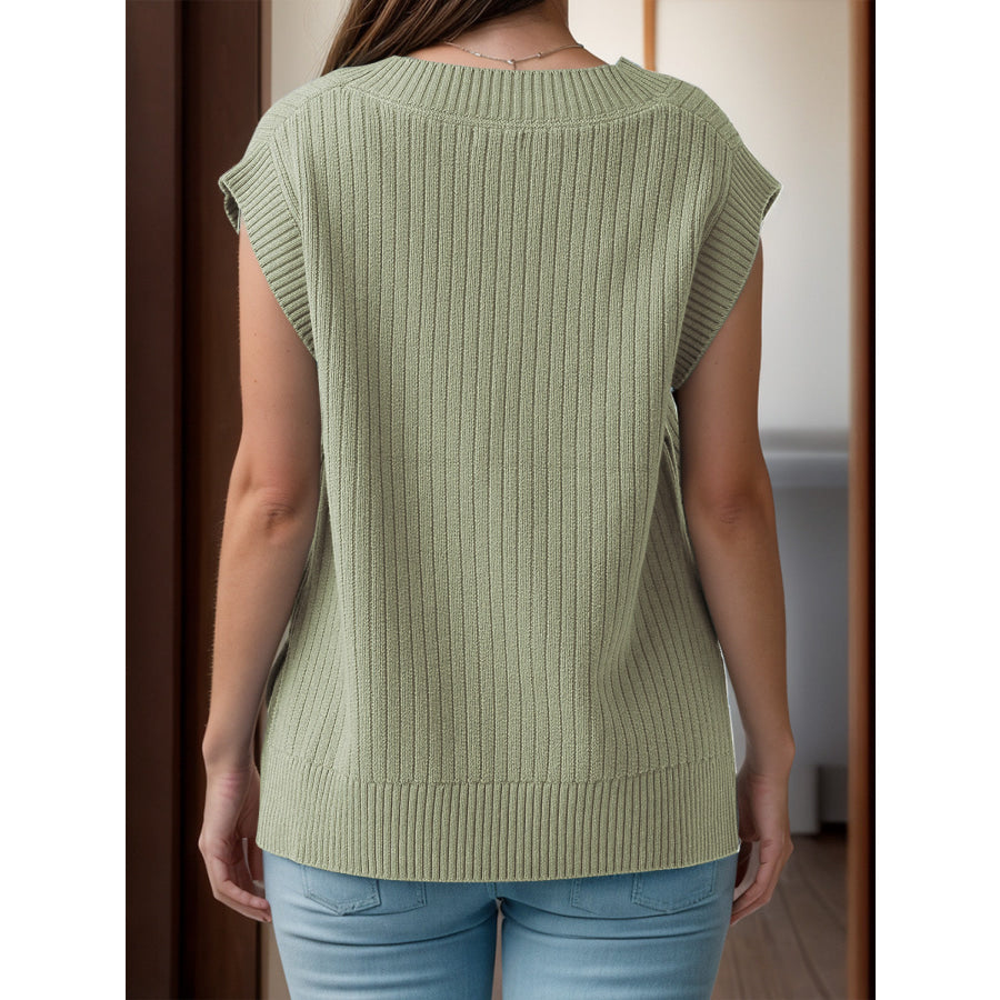 V-Neck Cap Sleeve Knit Vest Apparel and Accessories