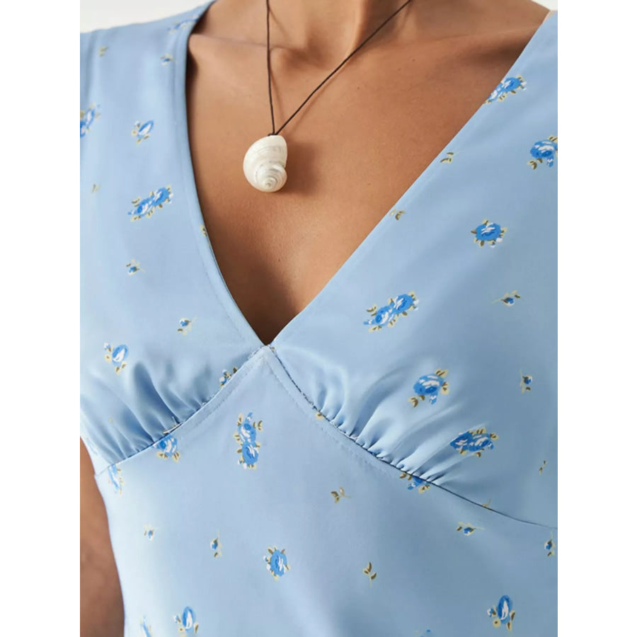 V-Neck Cap Sleeve Maxi Dress Apparel and Accessories