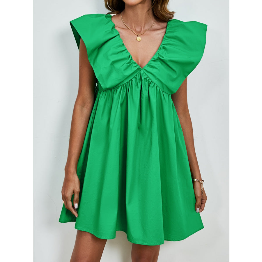 V-Neck Cap Sleeve Mini Dress Apparel and Accessories