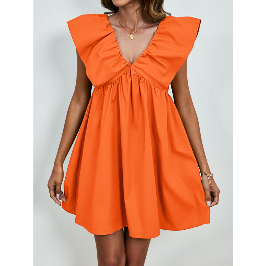 V-Neck Cap Sleeve Mini Dress Apparel and Accessories