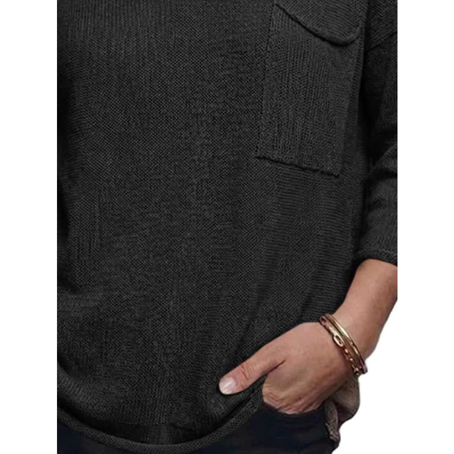 V-Neck Chest Pocket Knit Top Apparel and Accessories