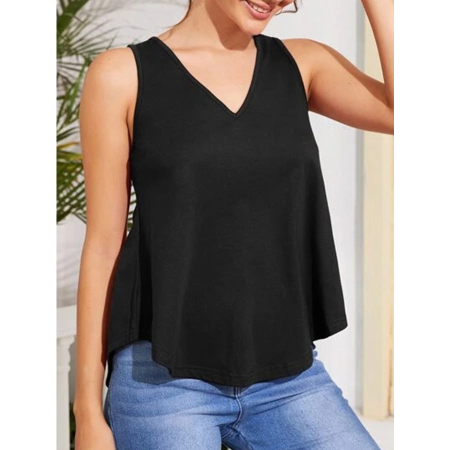 V-Neck Curved Hem Tank Apparel and Accessories