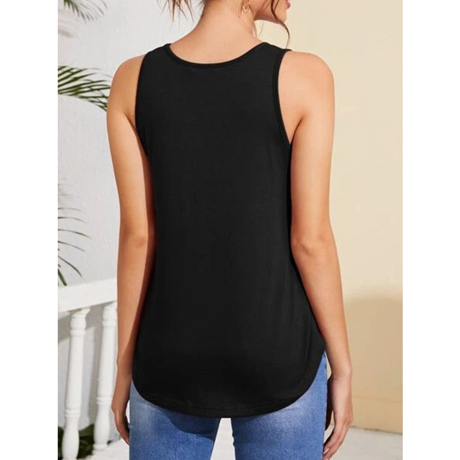 V-Neck Curved Hem Tank Apparel and Accessories