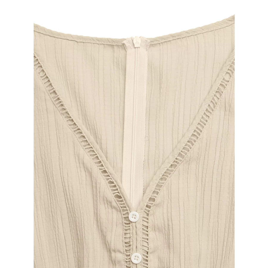 V-Neck Drawstring Waist Wide Leg Jumpsuit Apparel and Accessories